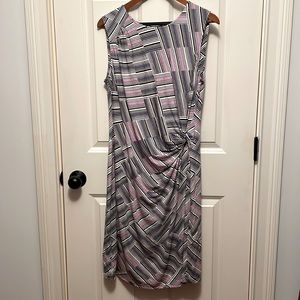 NIC+ZOE dress L large Jersey twist pink black white and blue from Nordstrom